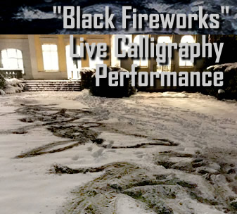 "Black Fireworks" - Live Calligraphy Performance on Snow : Bergisch Gradbach 